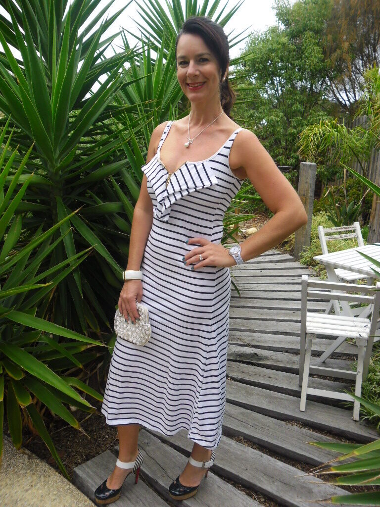White stripe dress
