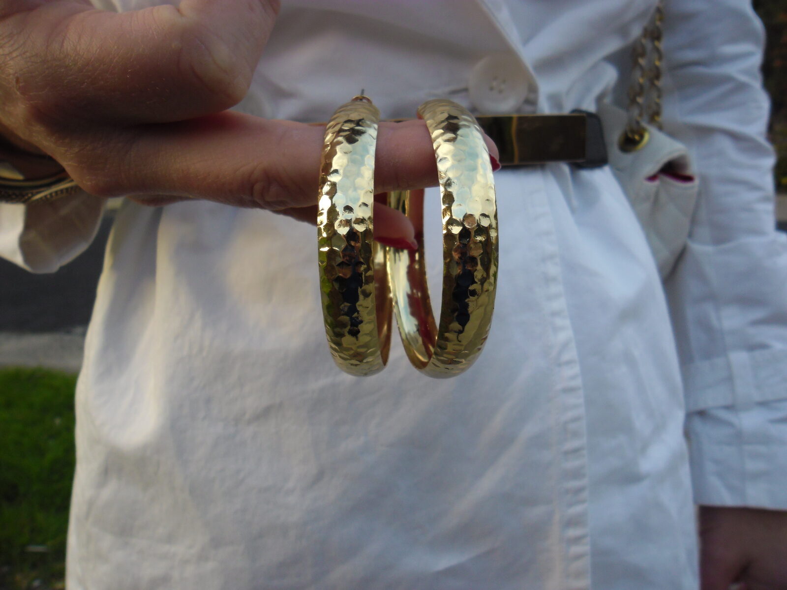 Big gold hoop earrings