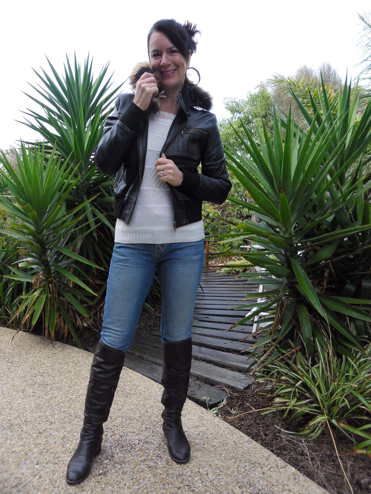 Black leather jkt