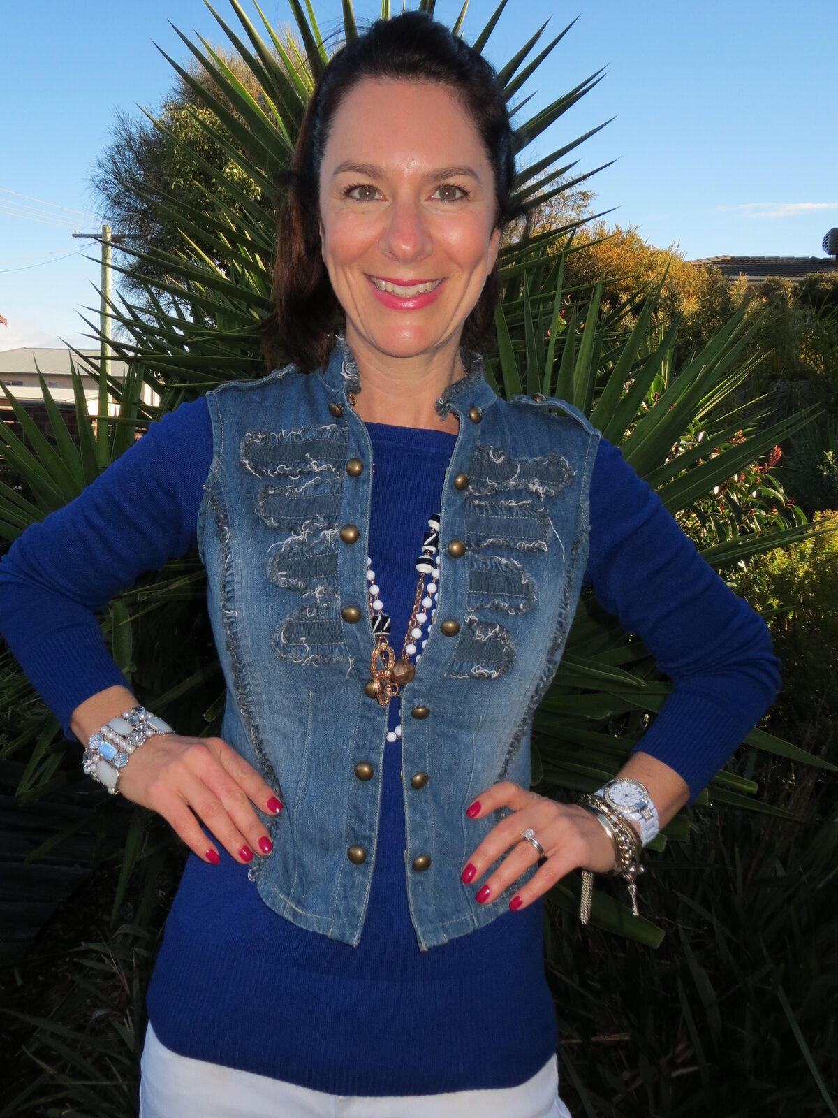 Denim vest close-up