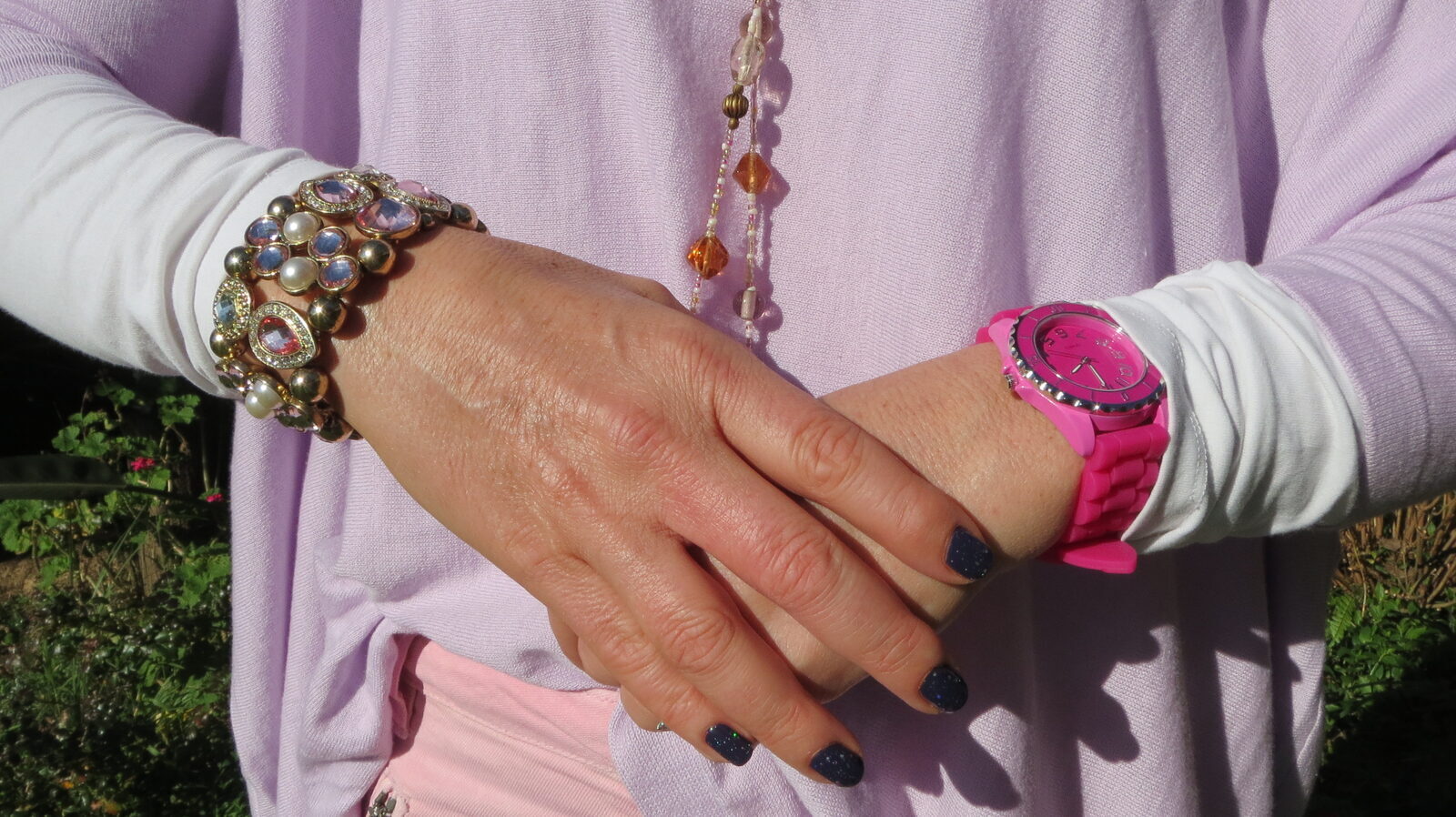 Pink jeans jewellery