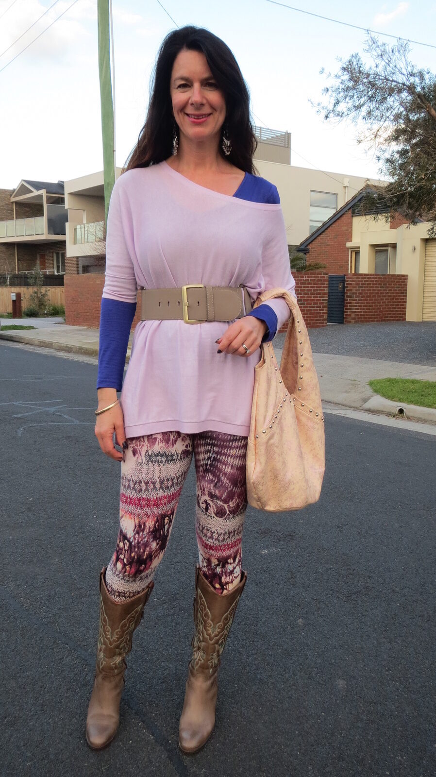 Pink patterned leggings