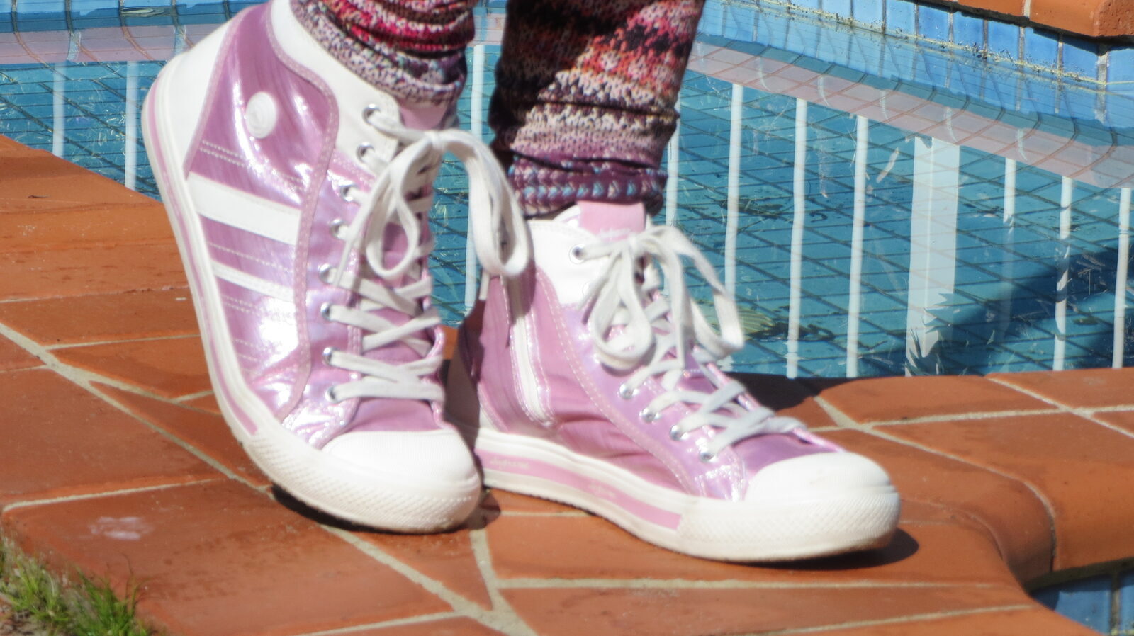 Pink metallic high-tops