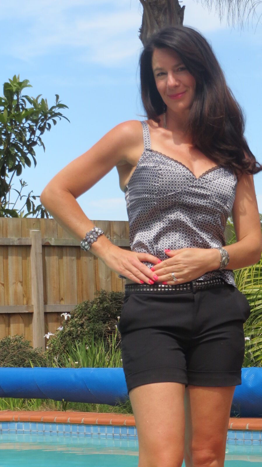 Black Zara shorts, close 2