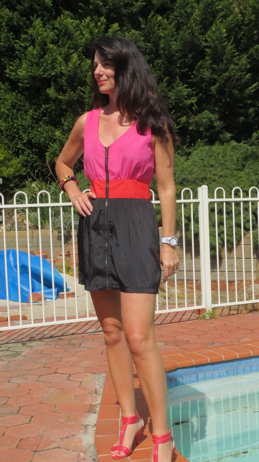Pink, red, black dress 2