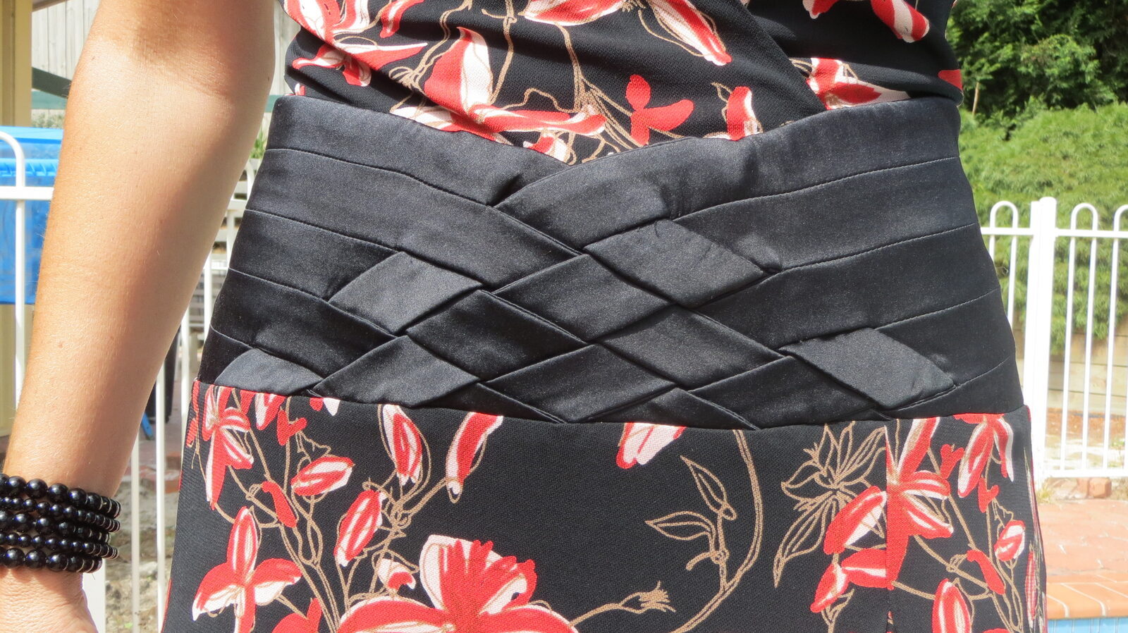 Bebe deep neckline dress, close