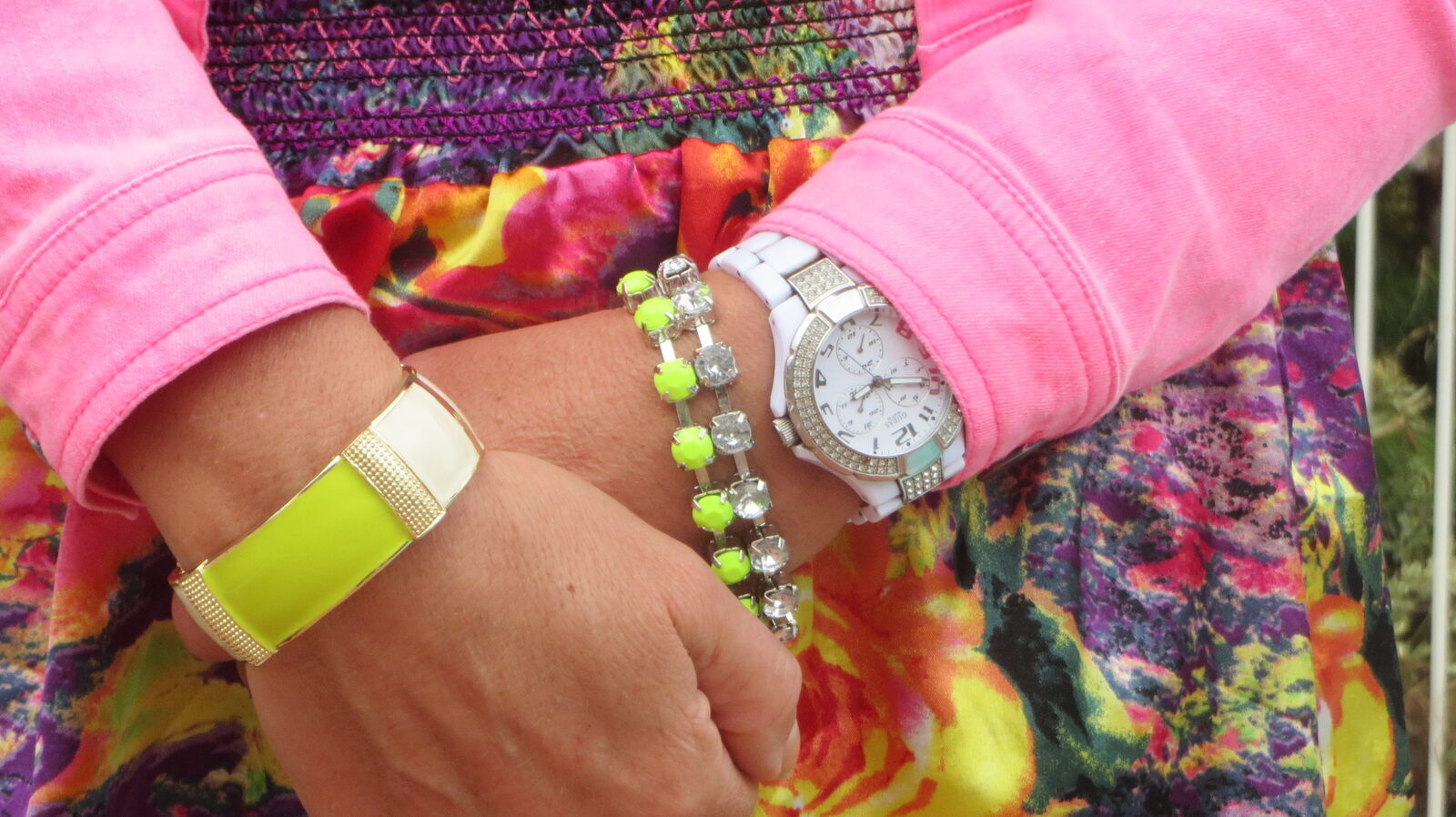 Diva neon yellow cuff & bracelet