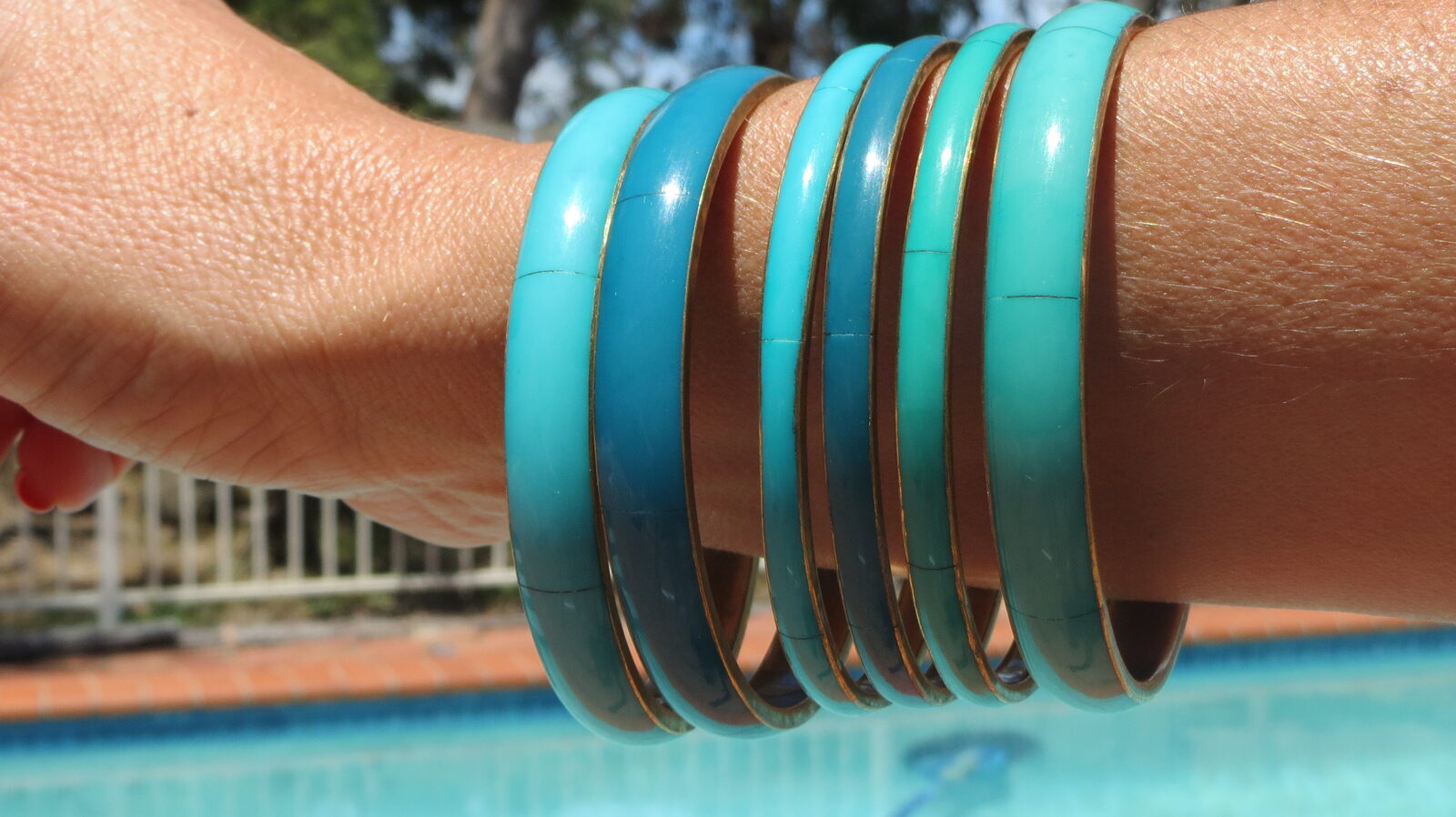 Green bracelets from Mum