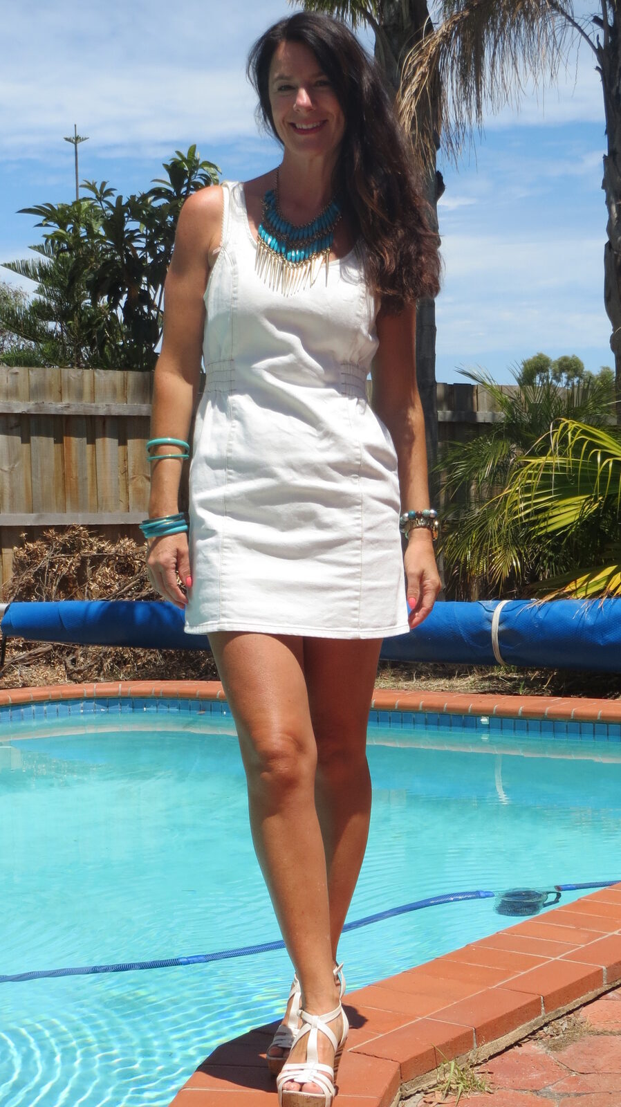 White denim dress 1