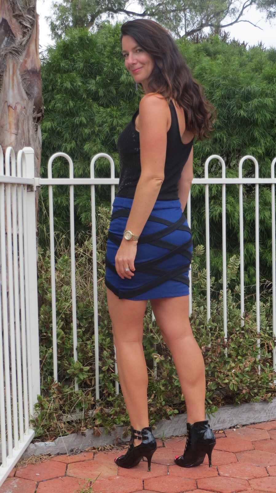 Blue & black criss-cross skirt 5