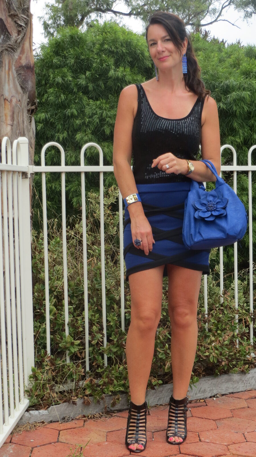 Blue & black criss-cross skirt 6