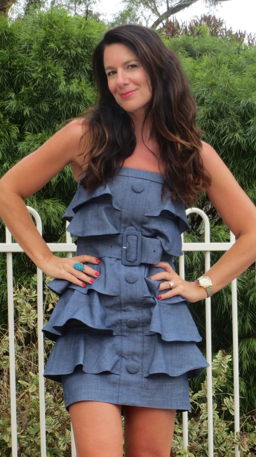 Denim ruffle dress 2