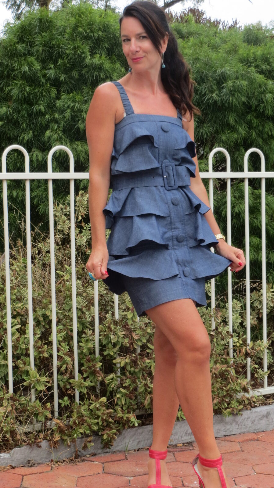 Denim ruffle dress 3