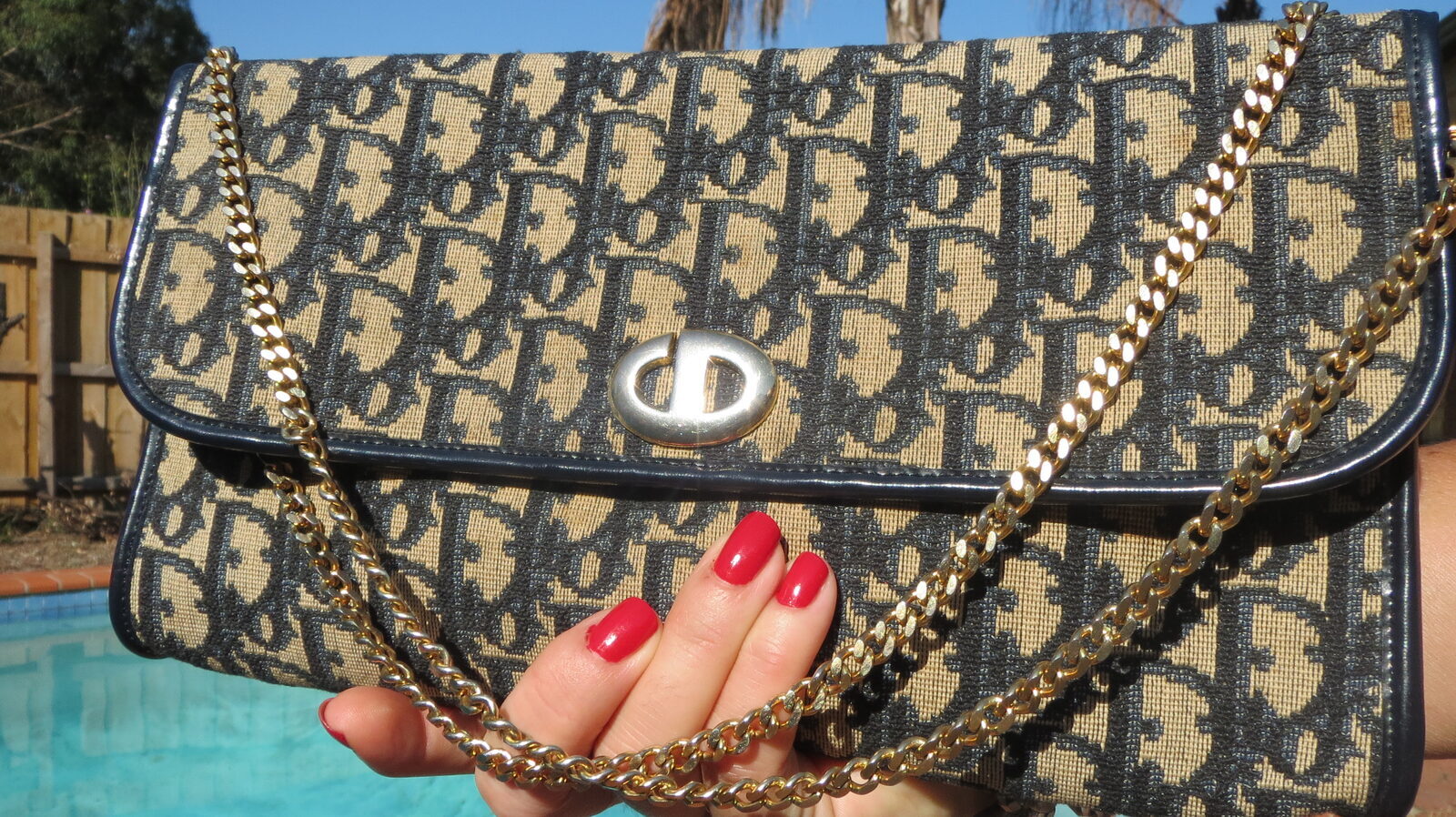 Dior navy clutch bag