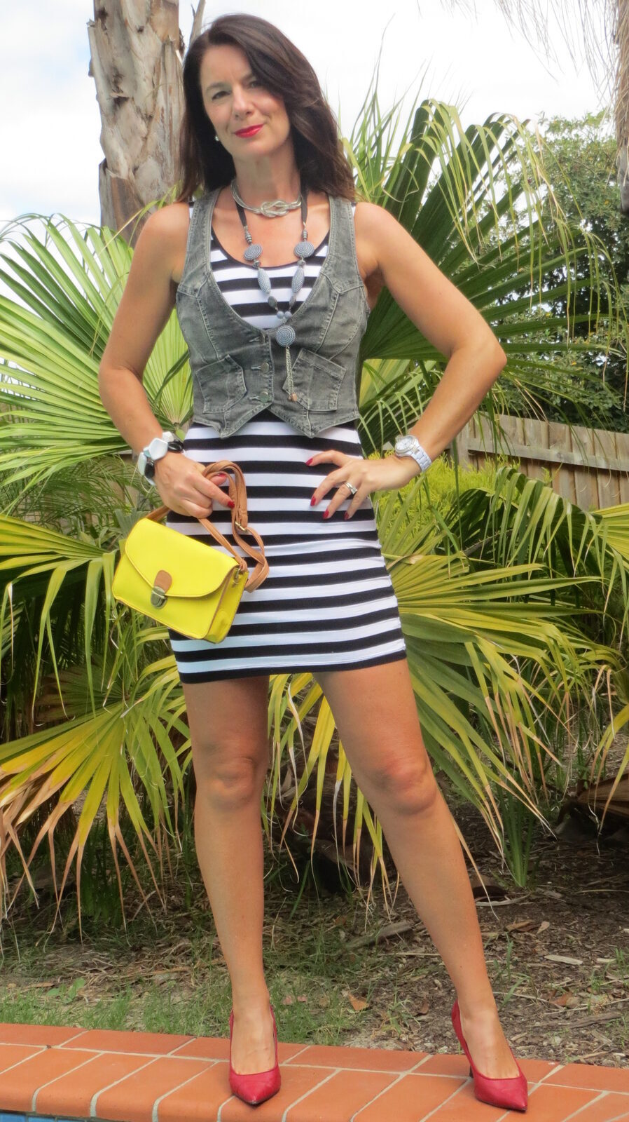 Black & white stripe mini dress 2