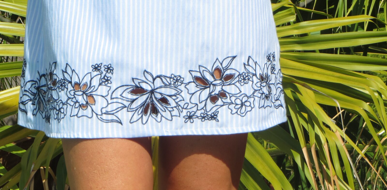 Blue pinstripe shirt dress 4