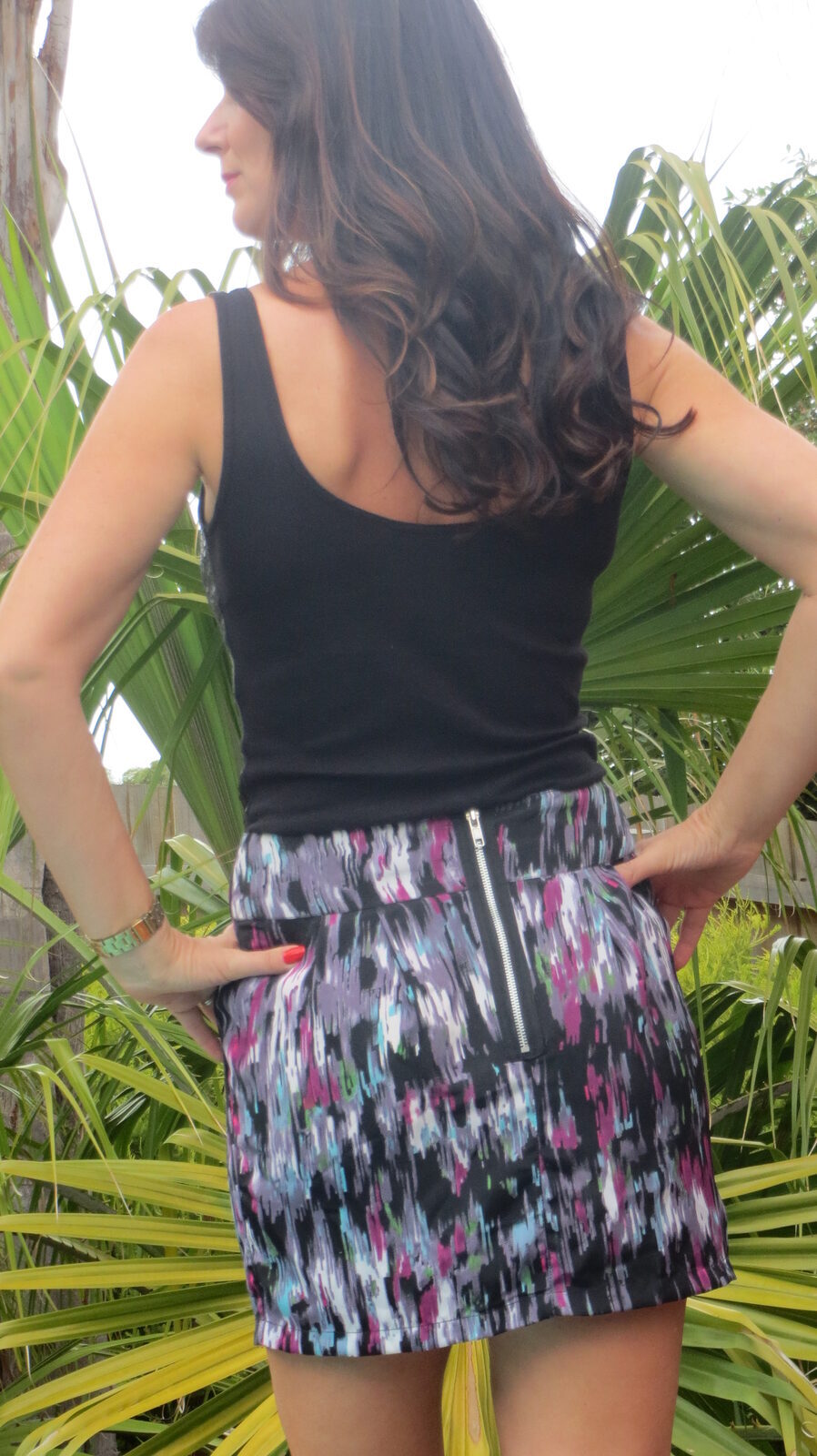 Graphic print purple skirt 3