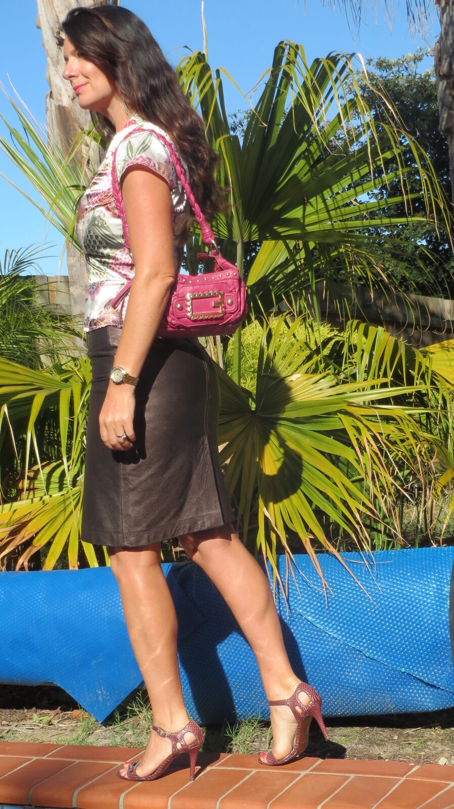 Leather metallic skirt 5