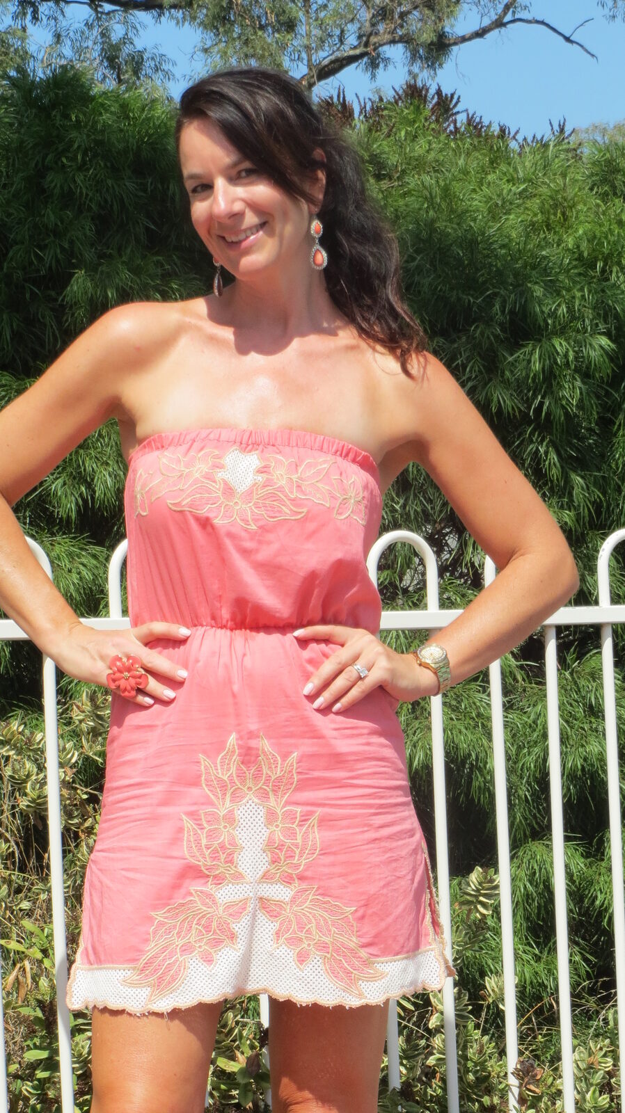 Supre strapless pink dress 3