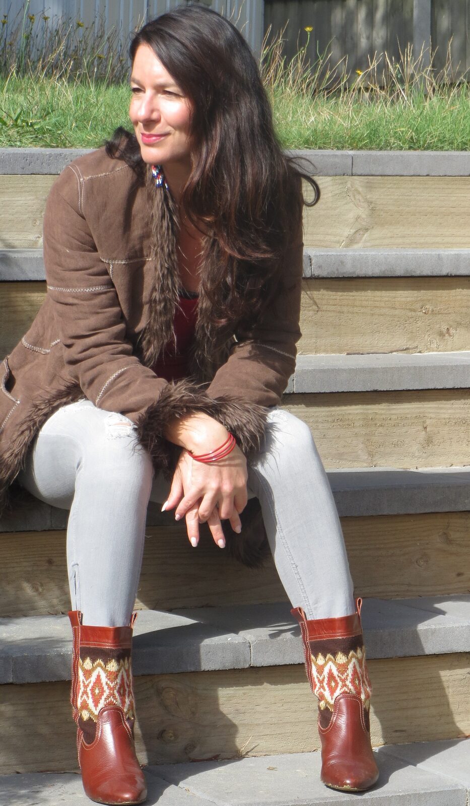 Brown jacket, zara boots 2
