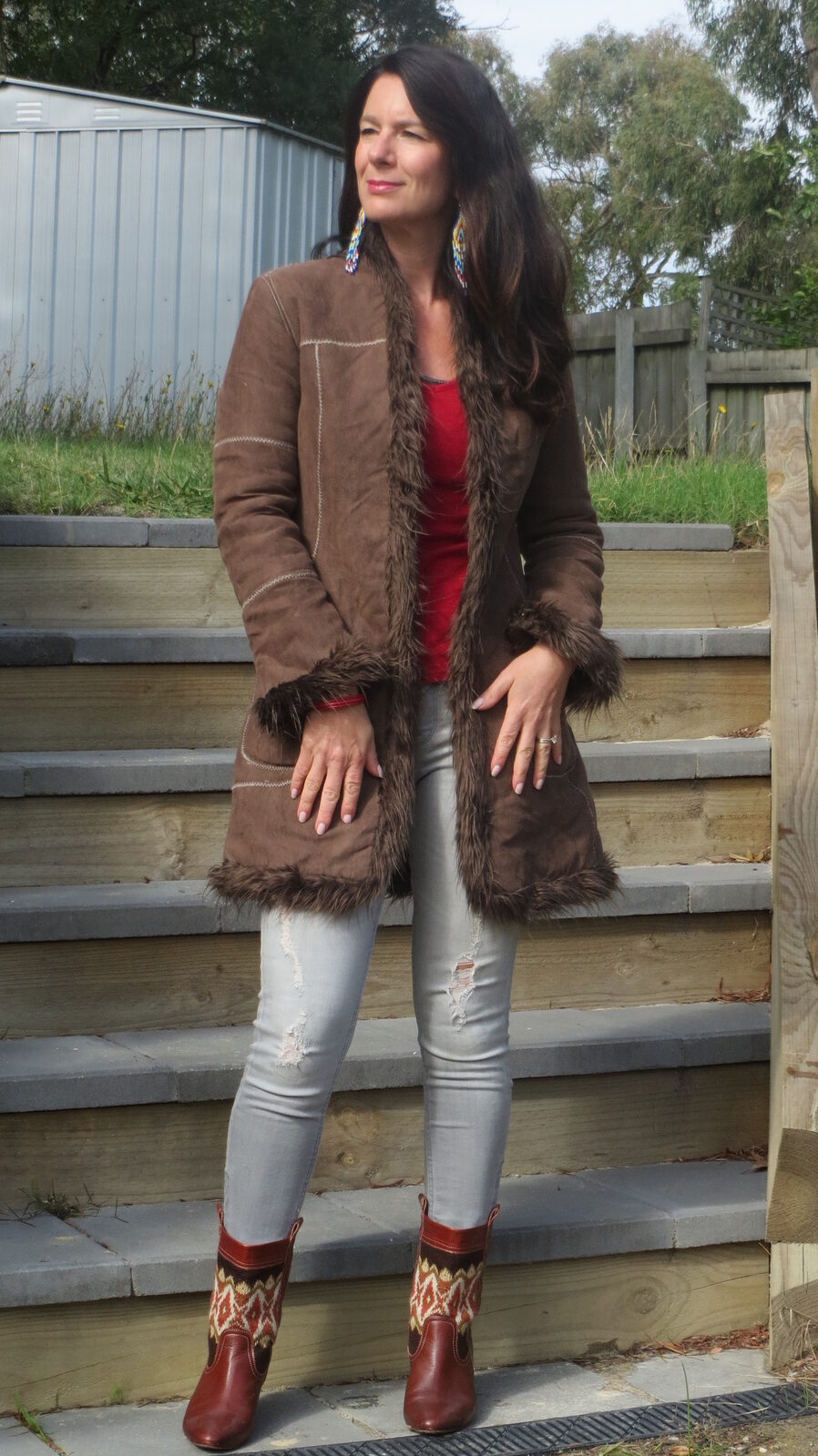 Brown jacket, zara boots 3