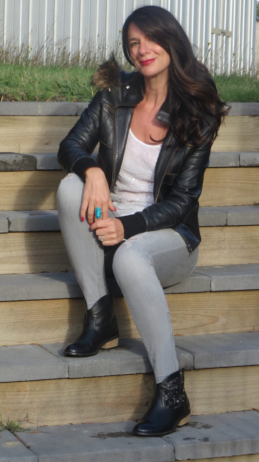 Zara jeans, white sequins 3