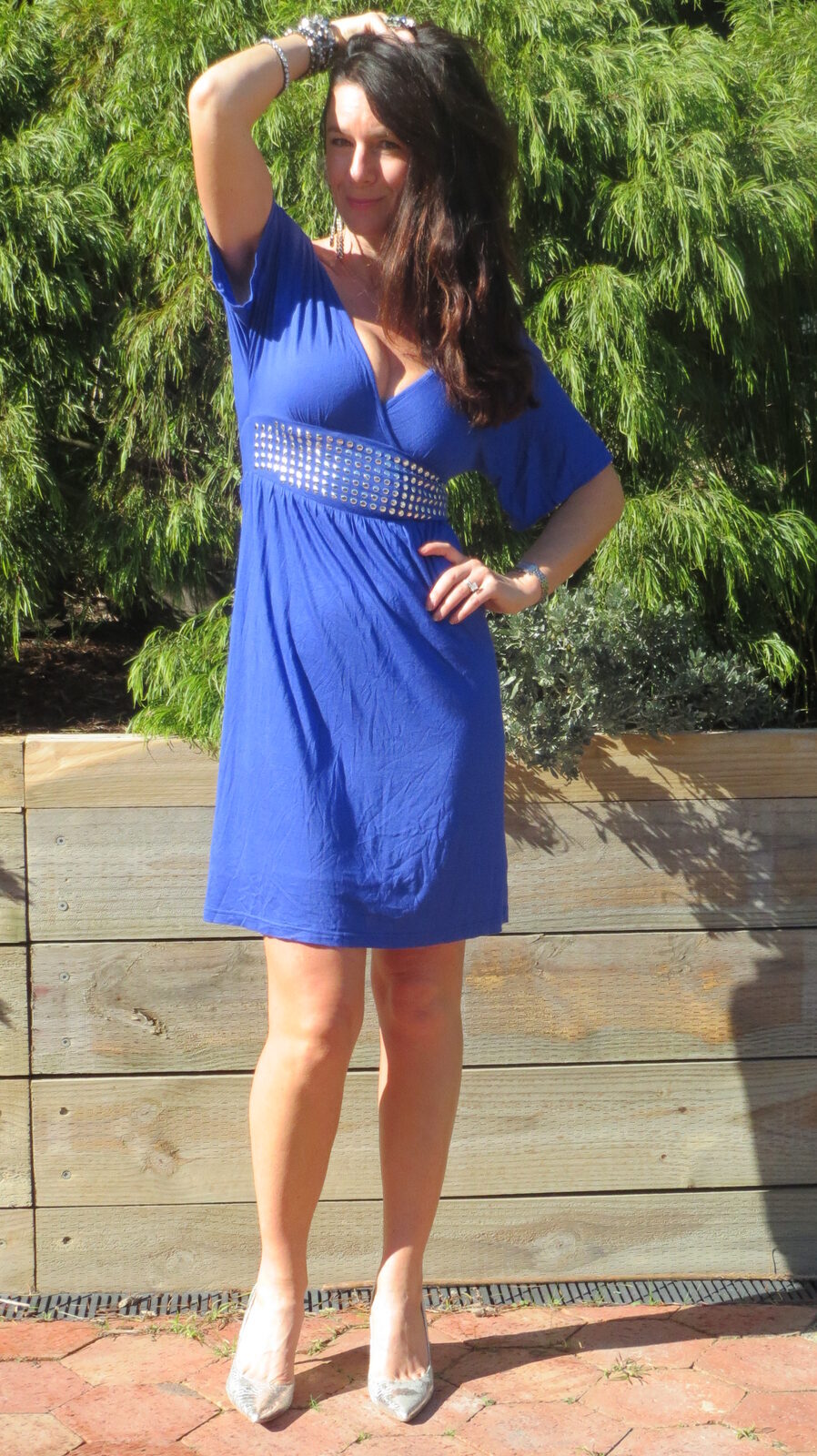 Blue stud dress 2