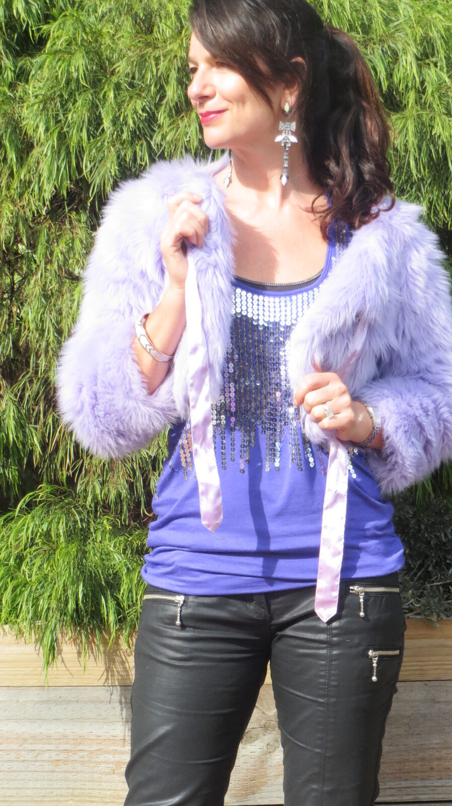 Purple sequinned singlet 5