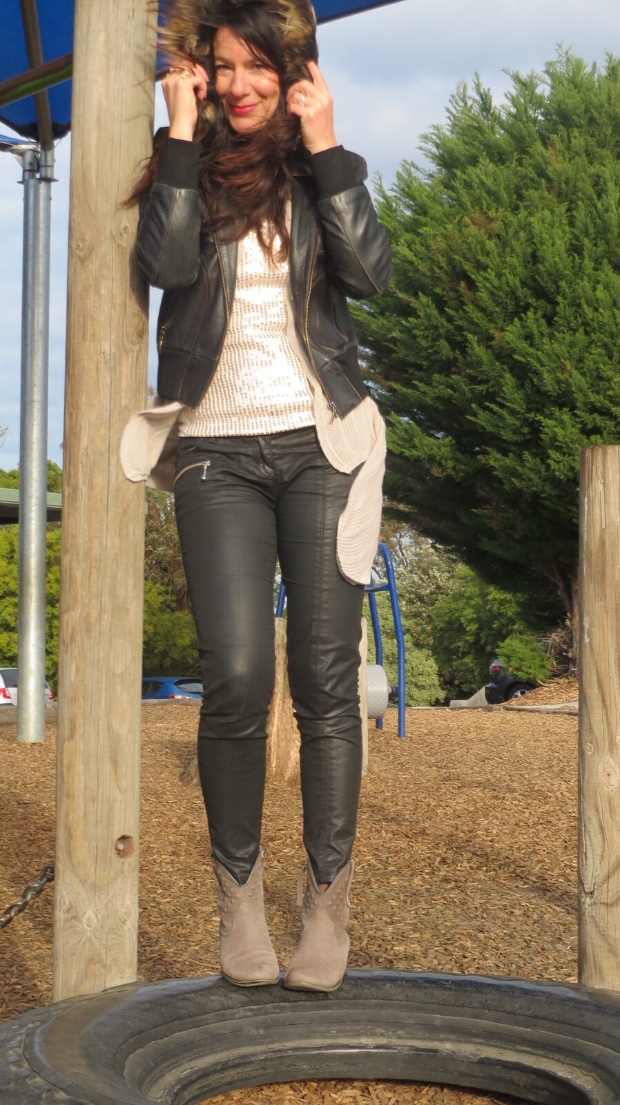 Beige & black 2