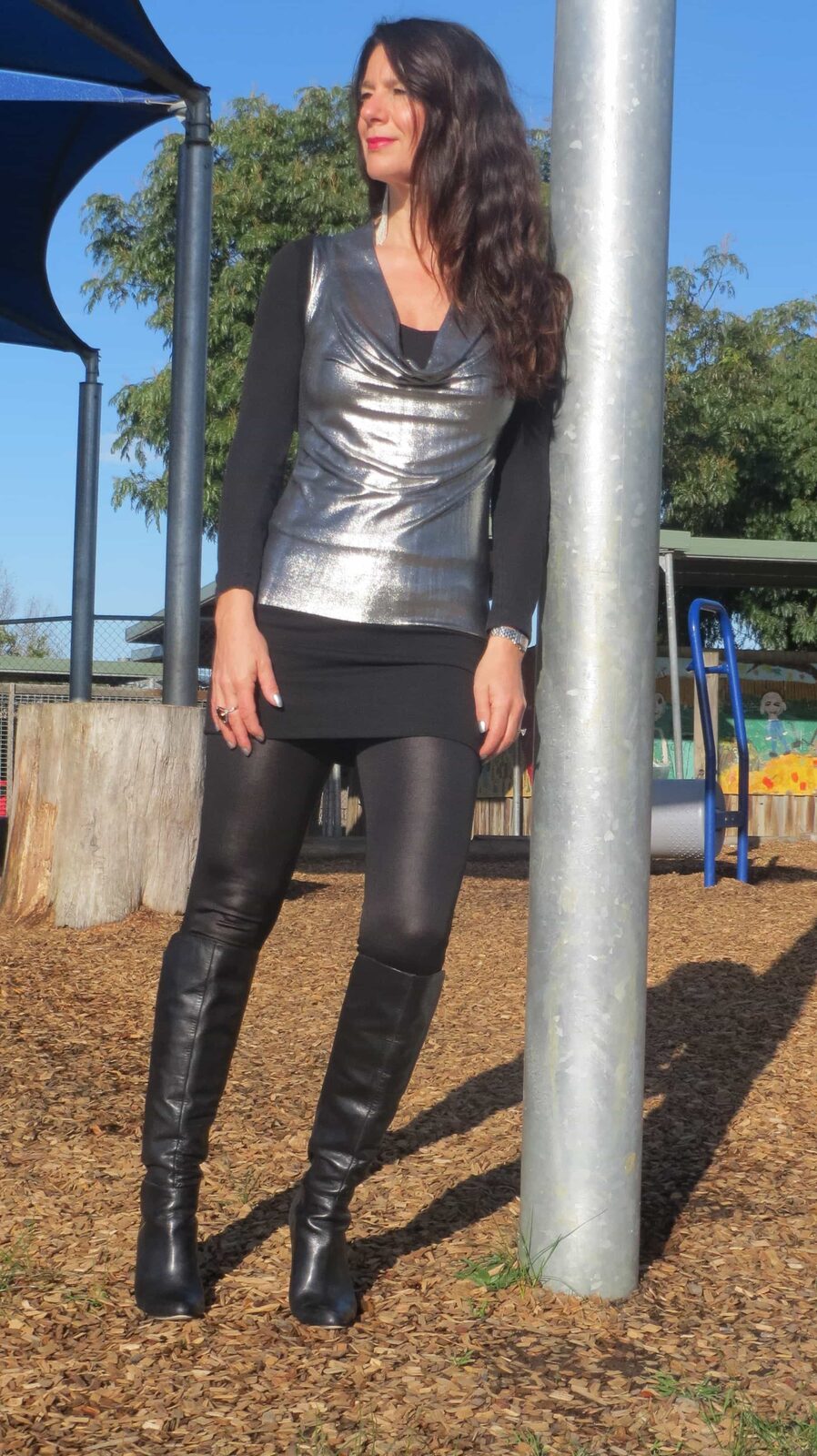 Leather-look leggings on sale