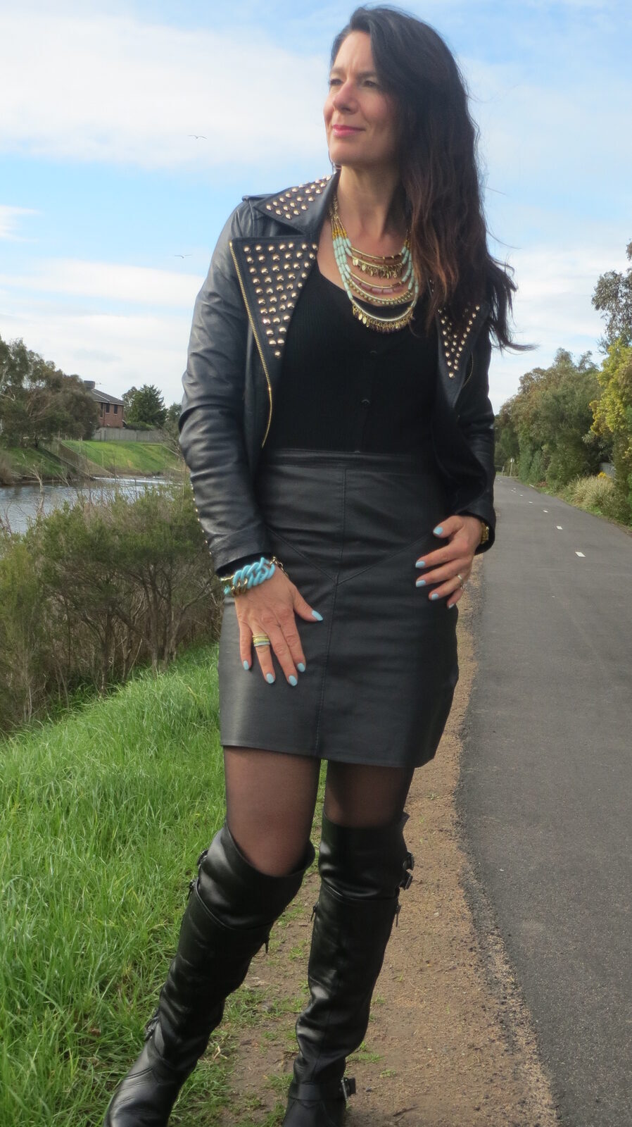 Black, aqua jewellery 2