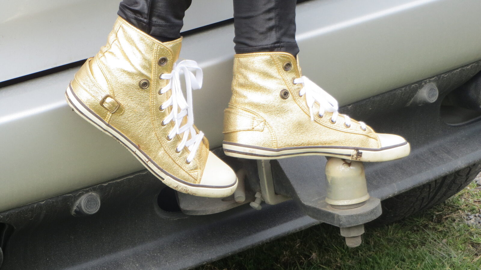 Gold Converse shoes 1