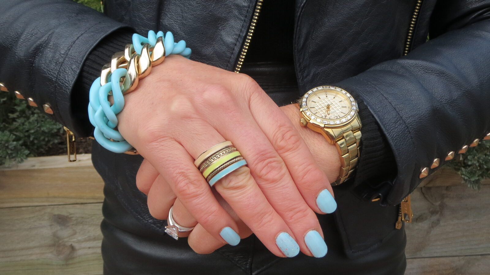 Lovisa aqua chain, ring stack