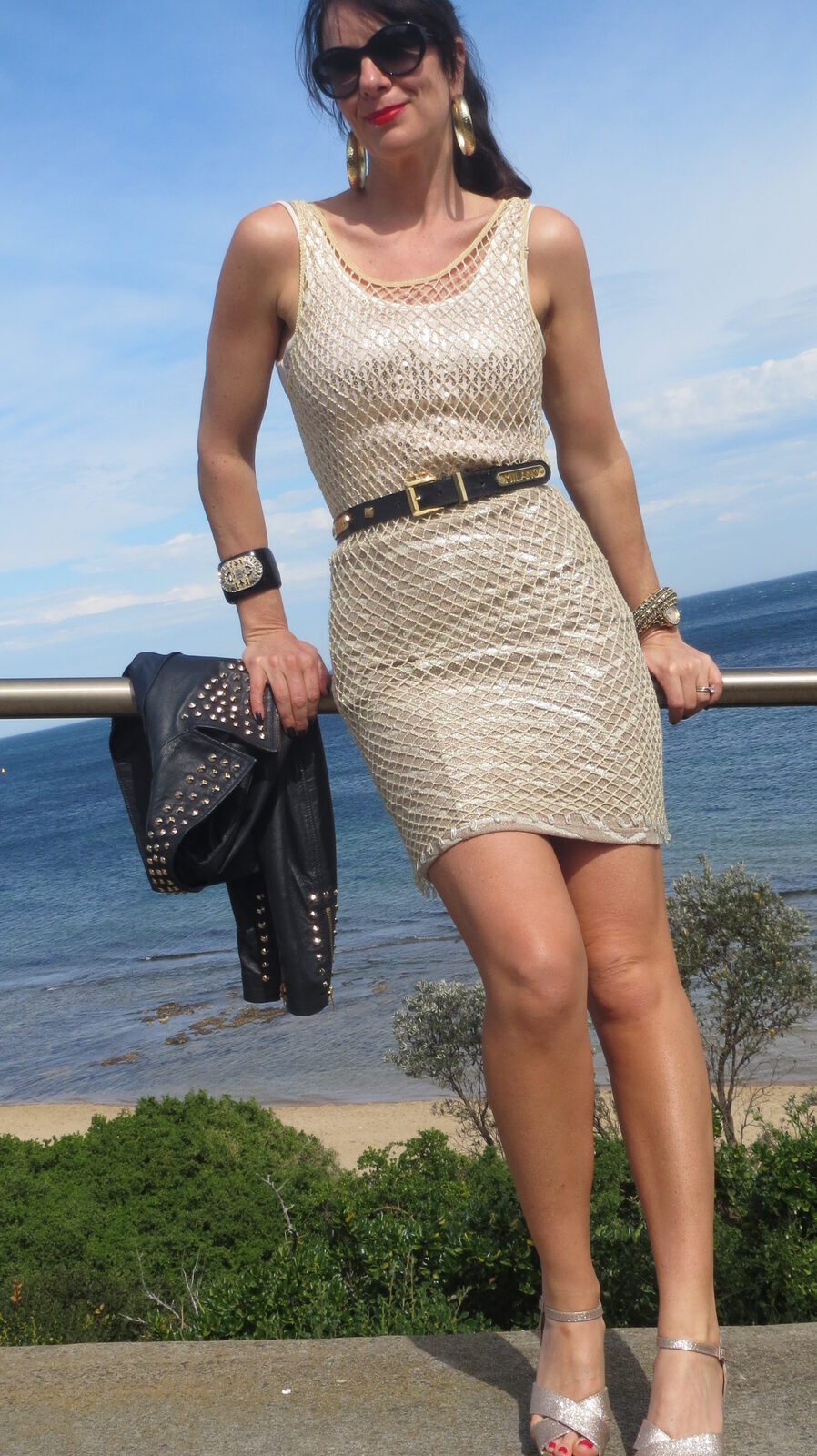 Gold net dress 2