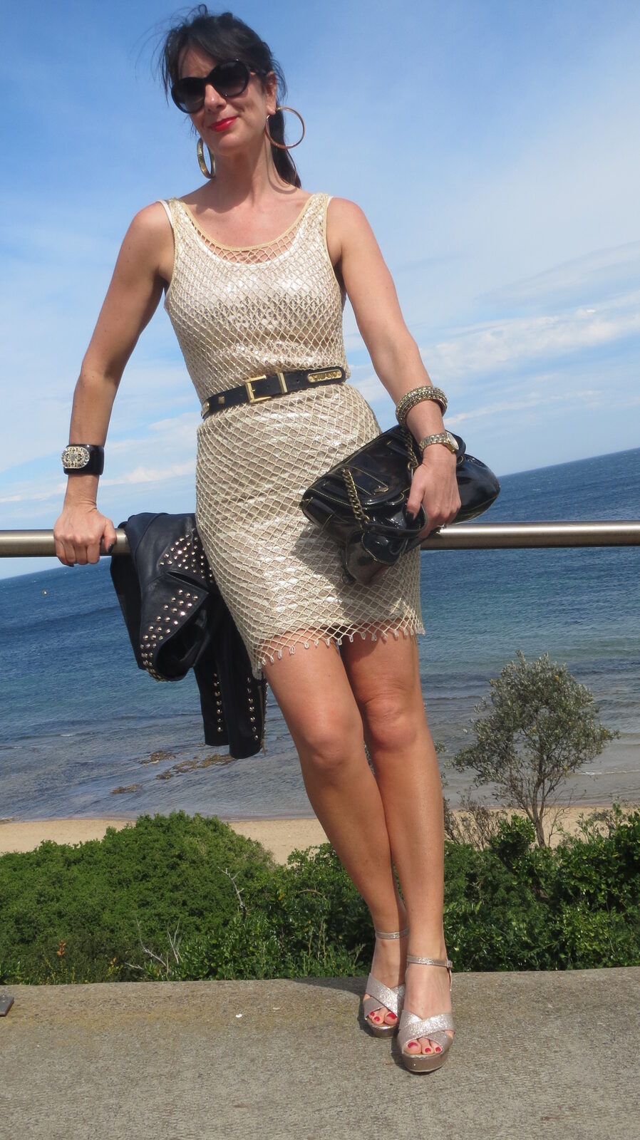 Gold net dress 5