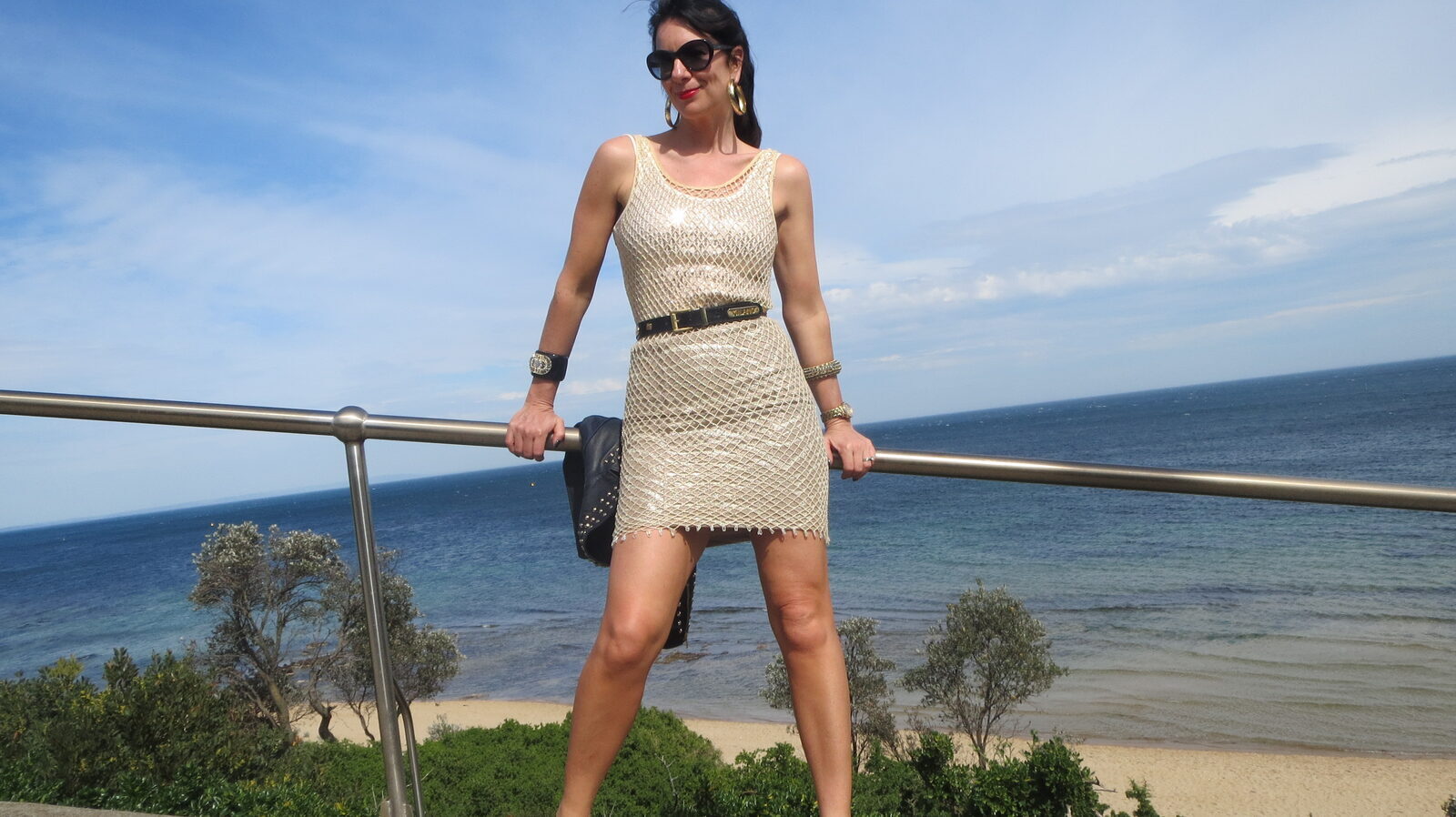Gold net dress slider 1