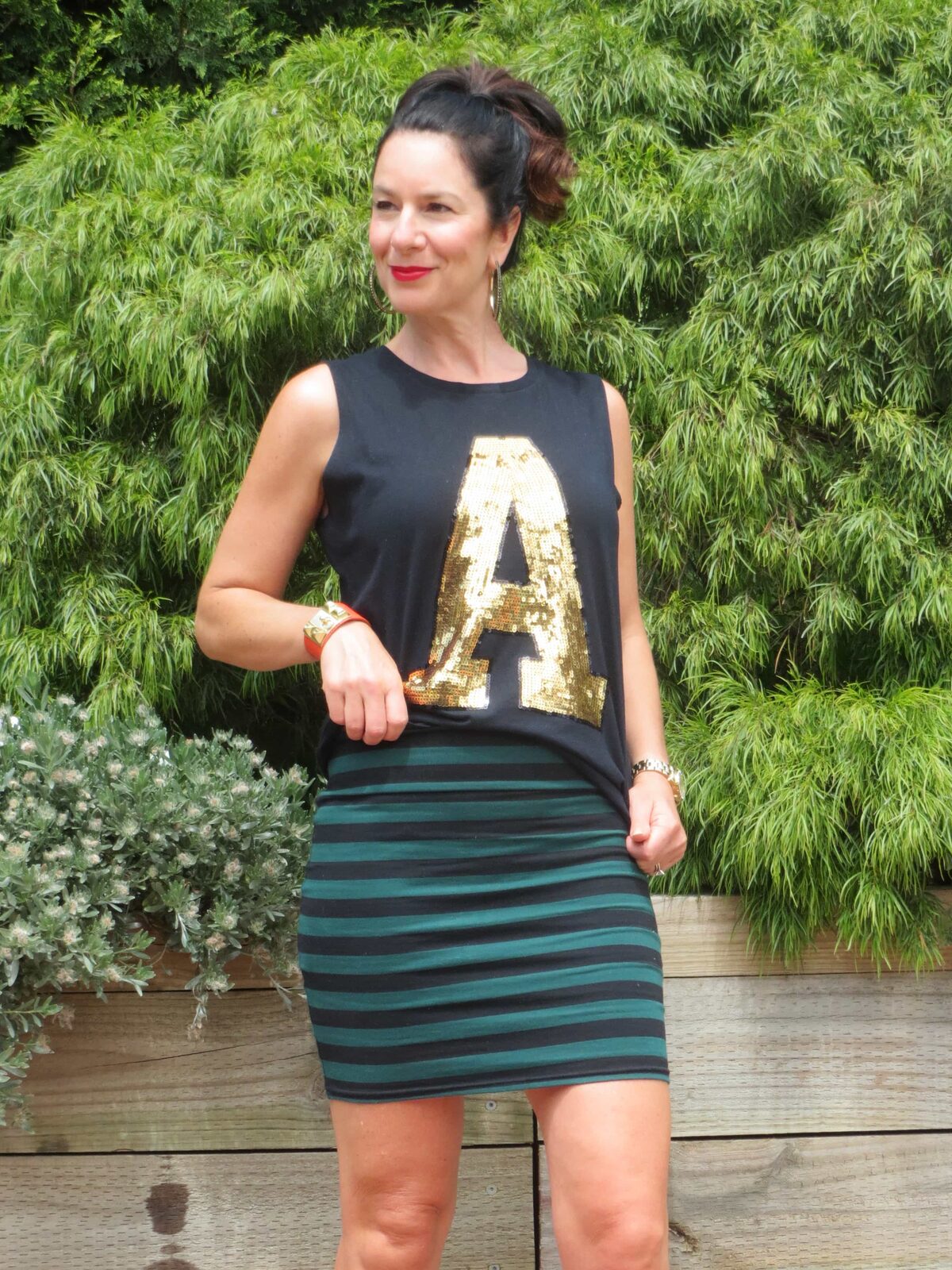 Workout gear sidelined for stripes & sequins