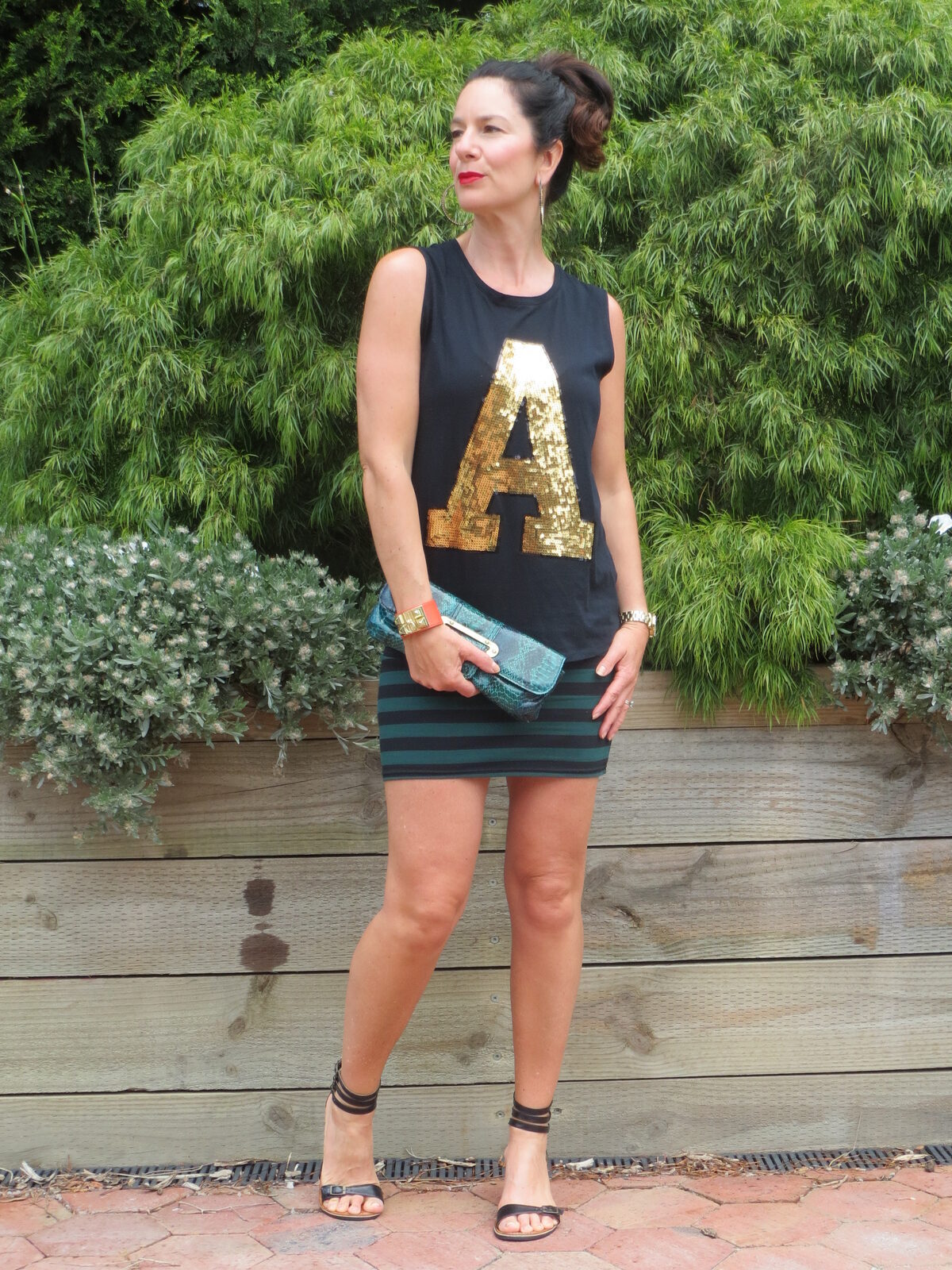 Stripe skirt, gold A 3
