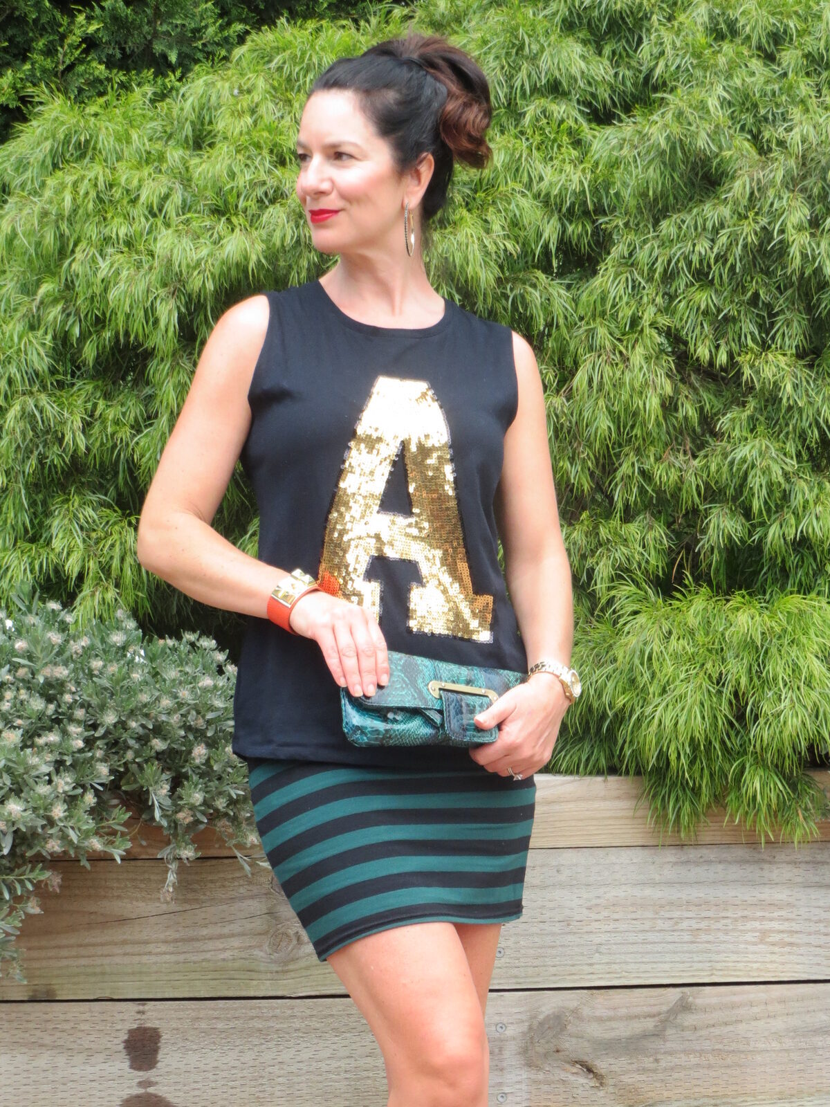 Stripe skirt, gold A 5