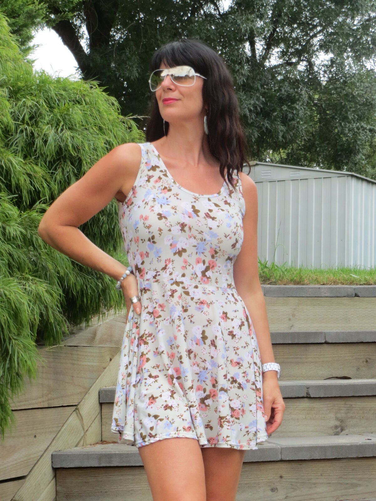 Floral pale green dress 2