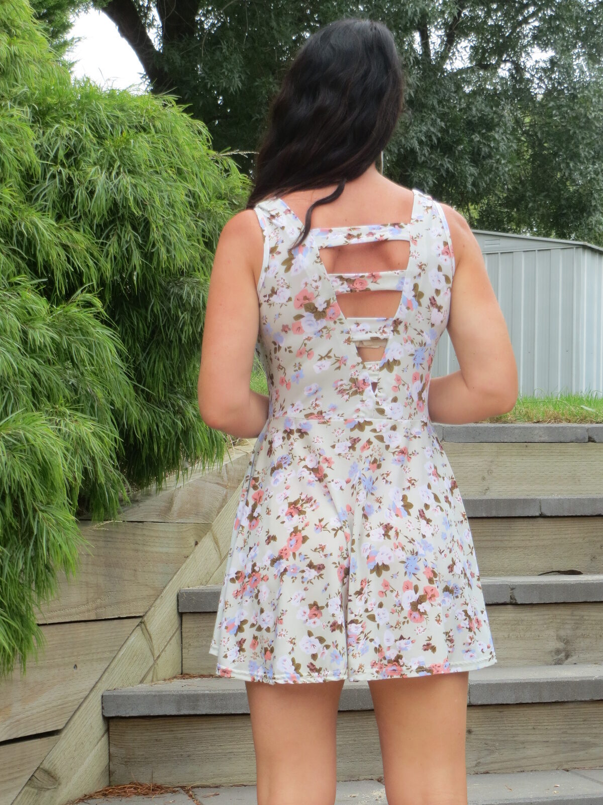 Floral pale green dress 5