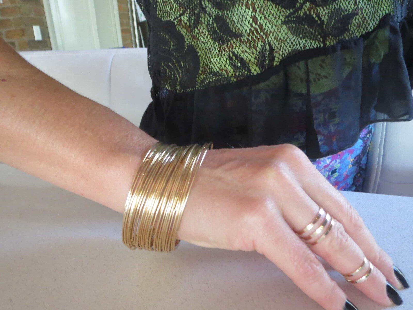 Lovisa gold bracelets & double ring 1