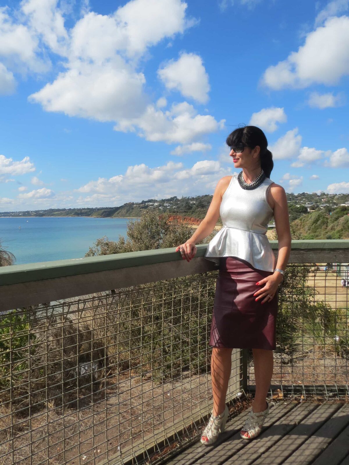 Silver peplum top 3
