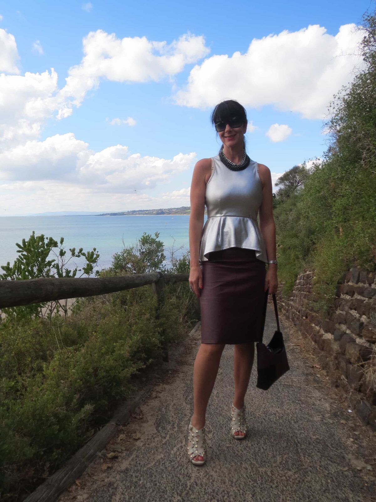 Silver peplum top 4