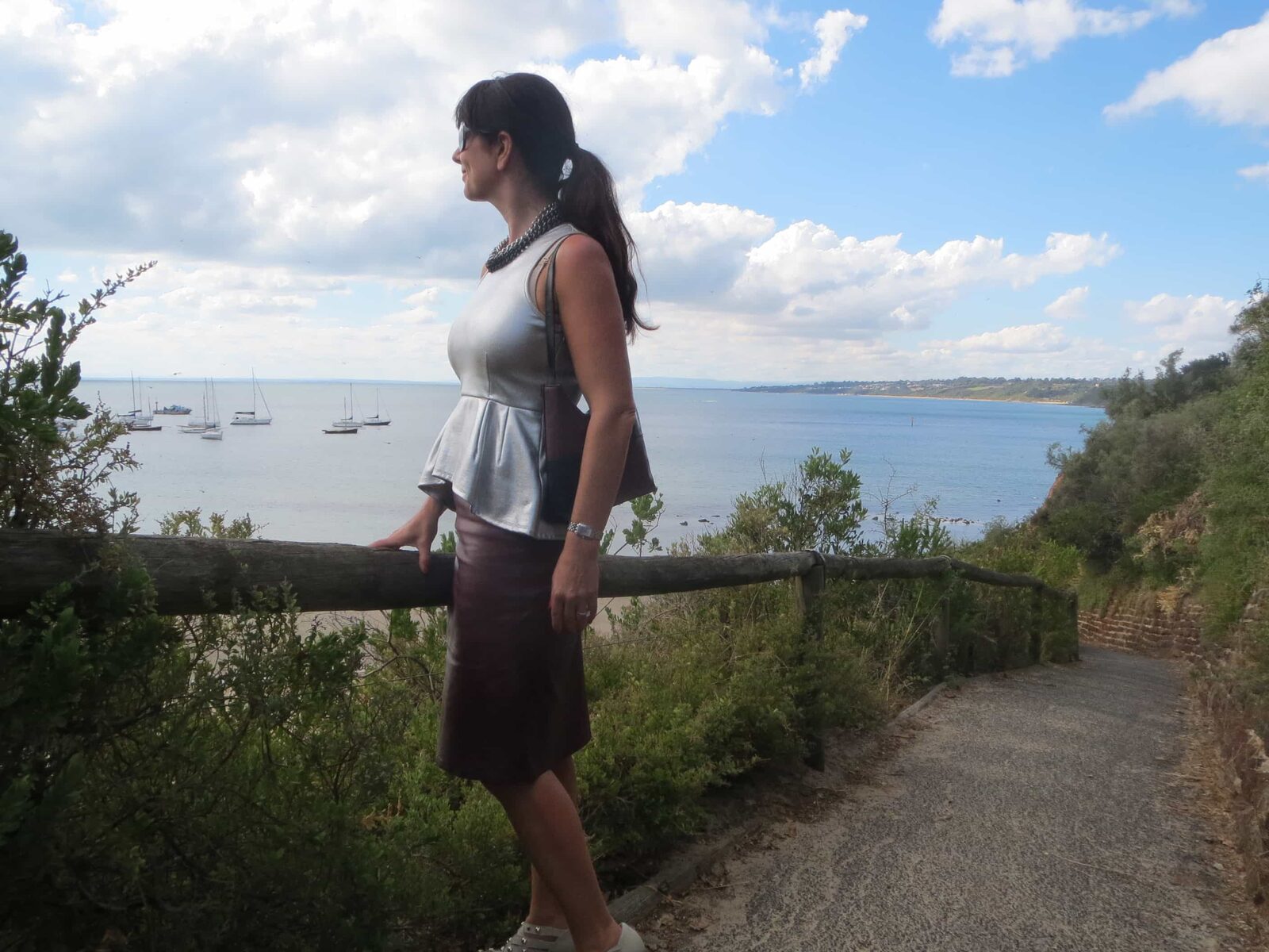 Silver peplum top 5