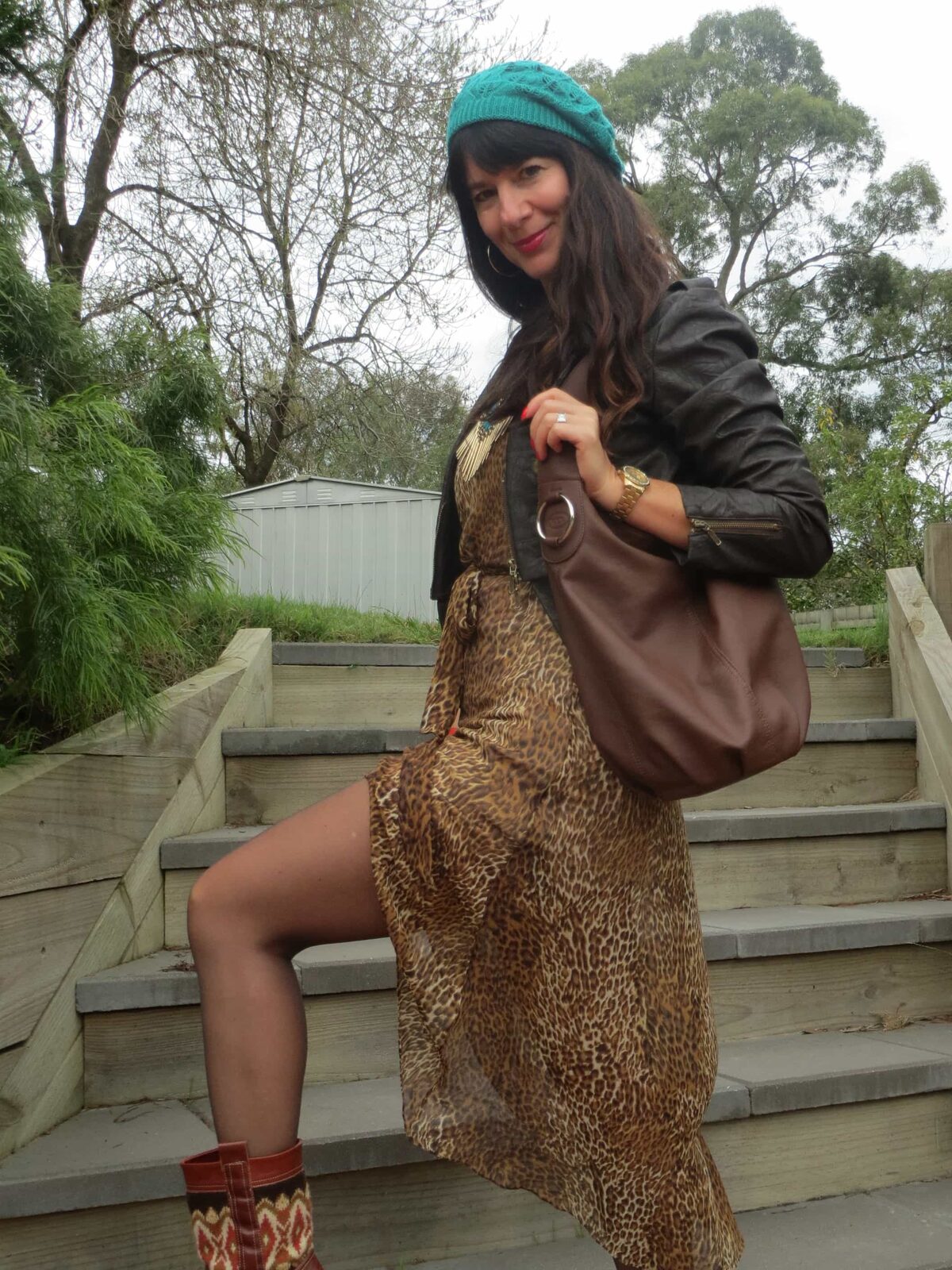 Leopard sheer dress 3