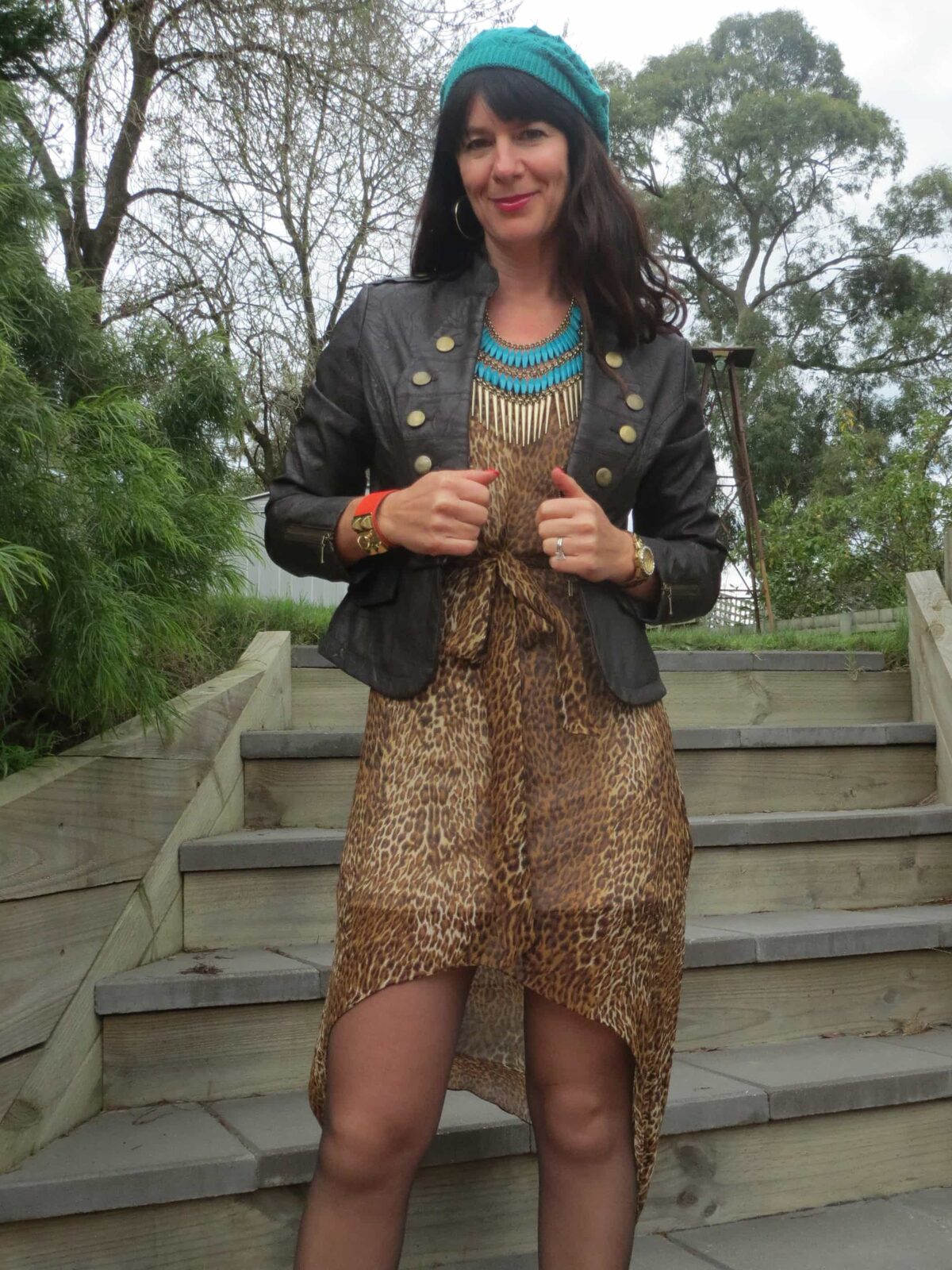Leopard sheer dress 4