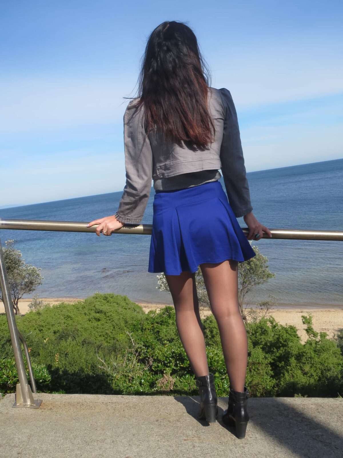 Blue flip skirt, python Zara top 4