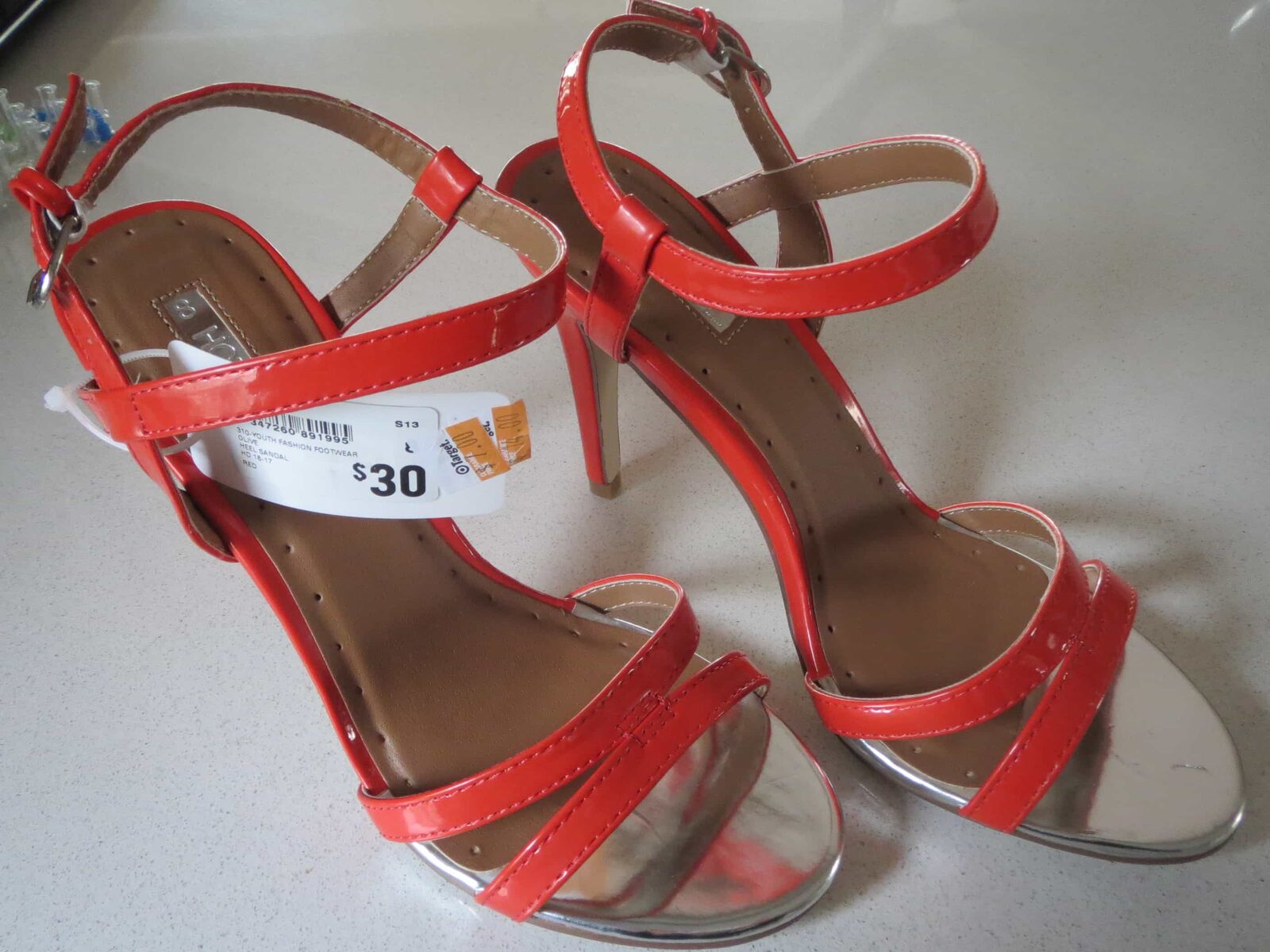 Fresh in - orange metallic heels