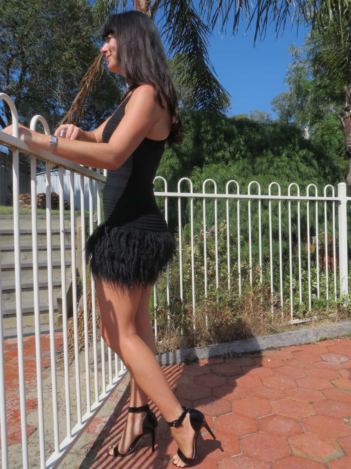 Black fur dress 3